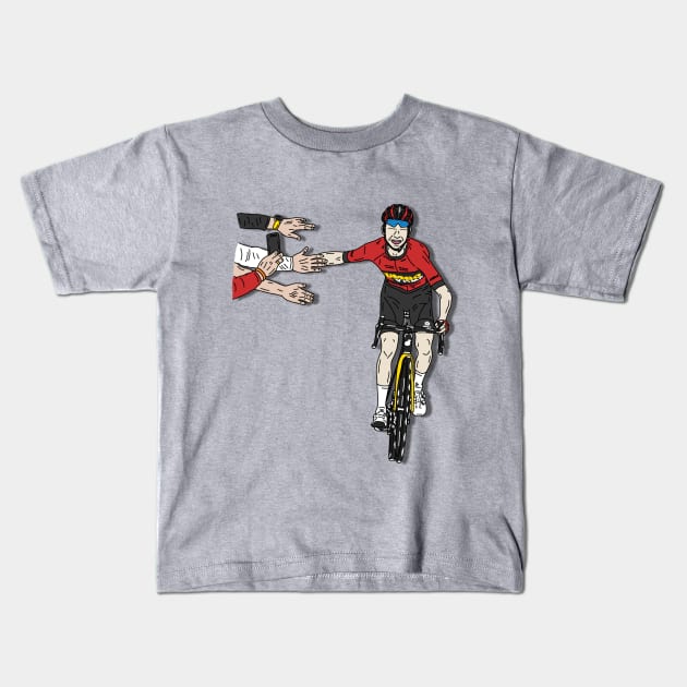 Sepp Kuss in Red LaVuelta 2023 Kids T-Shirt by p3p3ncil